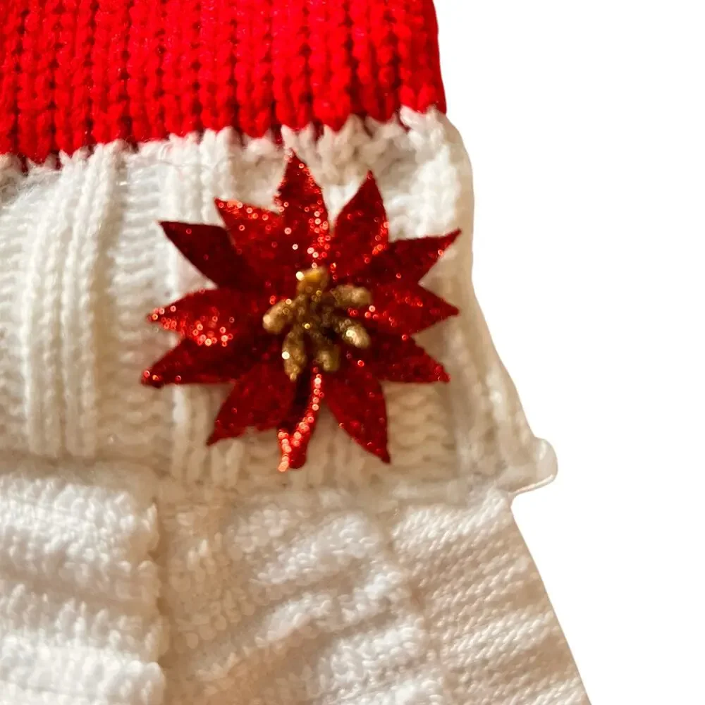 16 X 15 Knit Santa Hat Hanging Hand Towel Decorative Christmas Gift Kitchen